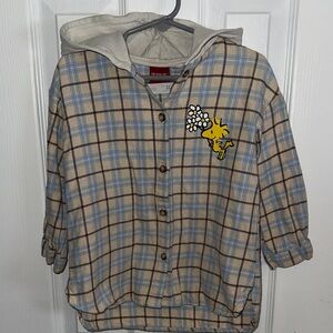 Zara Blue and Cream Plaid Shirt